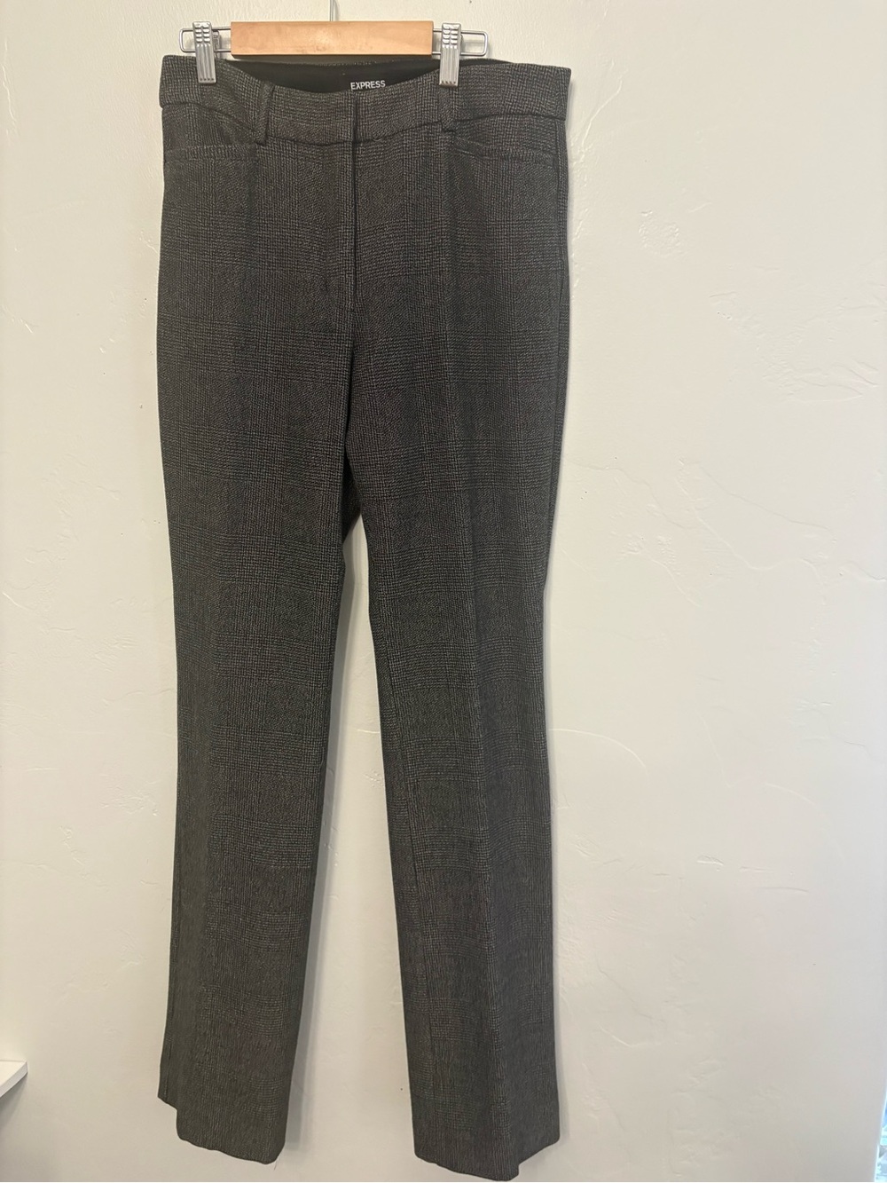 Express Gray Textured Dress Pants - Size 6L (High Rise Bootcut)